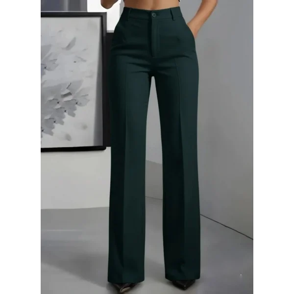 Kadın Yüksek Bel Cepli Ithal Krep Pantolon