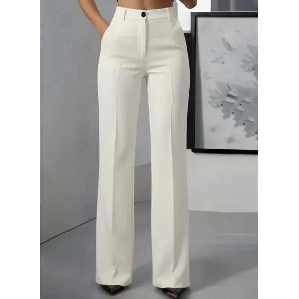 Kadın Yüksek Bel Cepli Ithal Krep Pantolon