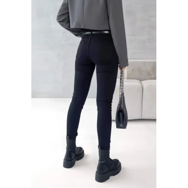 Kadın Yüksek Bel Cepli Kemersiz Kot Pantolon