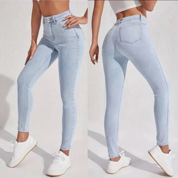 Kadın Yüksek Bel Dar Paça Likralı Pantolon