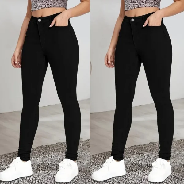 Kadın Yüksek Bel Dar Paça Likralı Pantolon