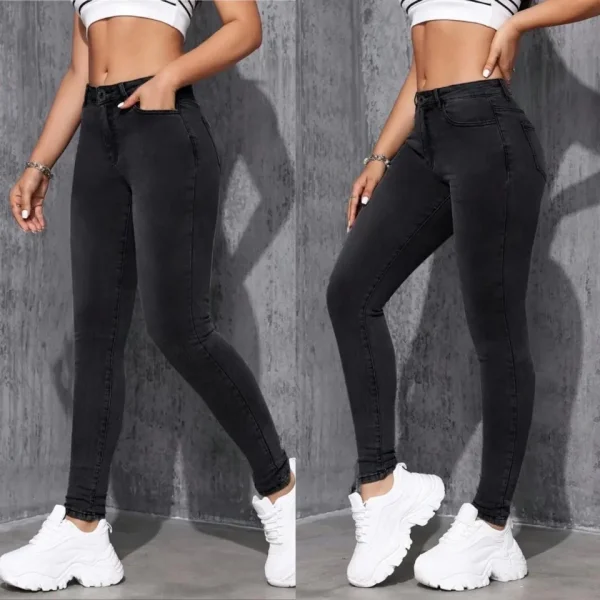 Kadın Yüksek Bel Dar Paça Likralı Pantolon