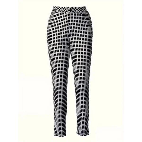 Kadın Yüksek Bel Desenli Dalgıç Pantolon