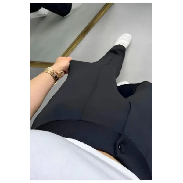 Kadın Yüksek Bel Full ikralı Krep Kumaş Pantolon