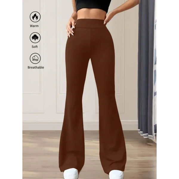 Kadın Yüksek Bel Geniş Paçalı Dalgıç Tayt