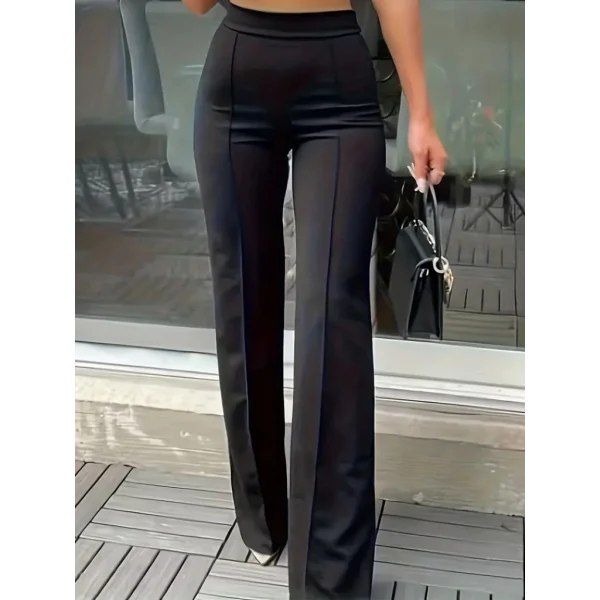 Kadın Yüksek Bel Geniş Paçalı Ithal Krep Pantolon