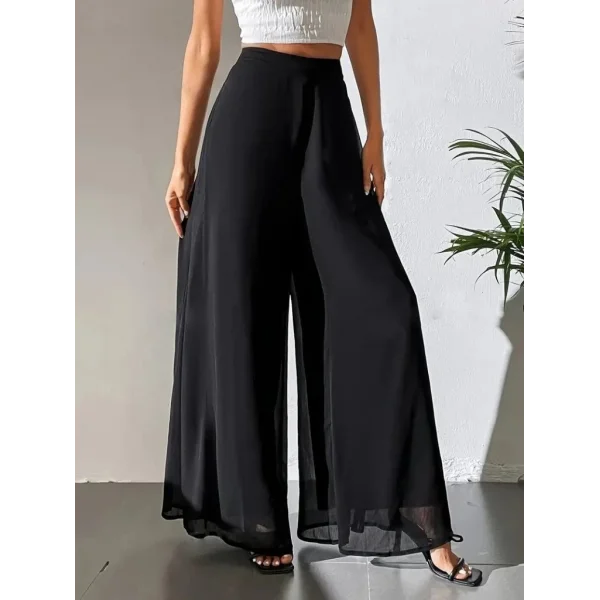 Kadın Yüksek Bel Geniş Paçalı şifon Pantolon