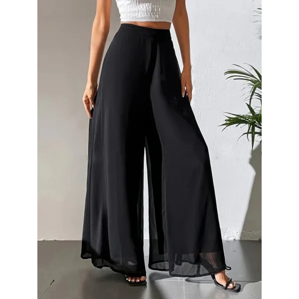 Kadın Yüksek Bel Geniş Paçalı şifon Pantolon