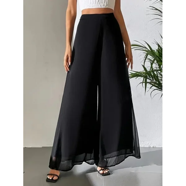 Kadın Yüksek Bel Geniş Paçalı şifon Pantolon