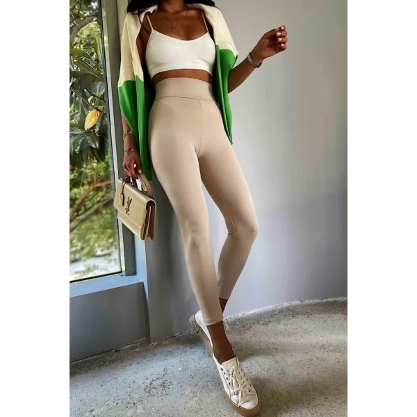 Kadın Yüksek Bel Içi şardonlu Fırsat ürün Toparlayıcı Tayt