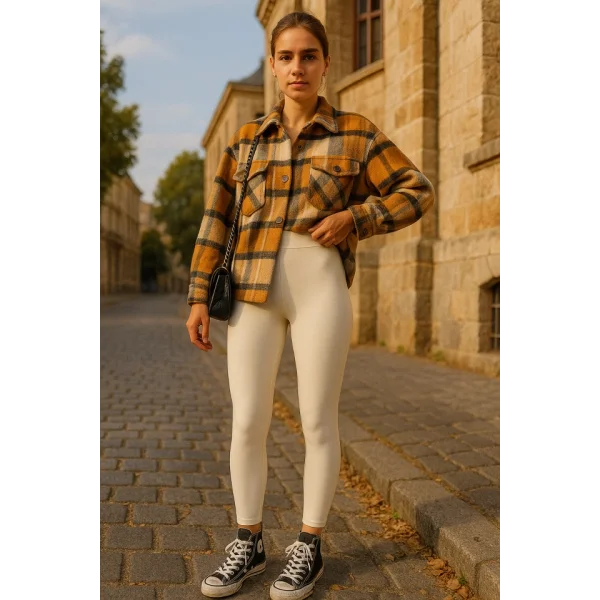 Kadın Yüksek Bel Içi şardonlu Fırsat ürün Toparlayıcı Tayt