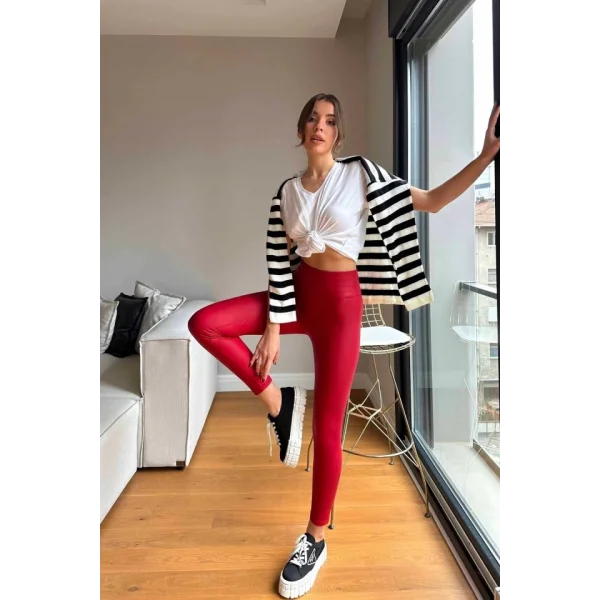 Kadın Yüksek Bel Içi şardonlu Fırsat ürün Toparlayıcı Tayt