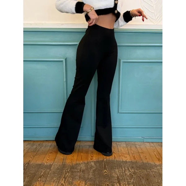 Kadın Yüksek Bel Ispanyol Paça Dalgıç Pantolon