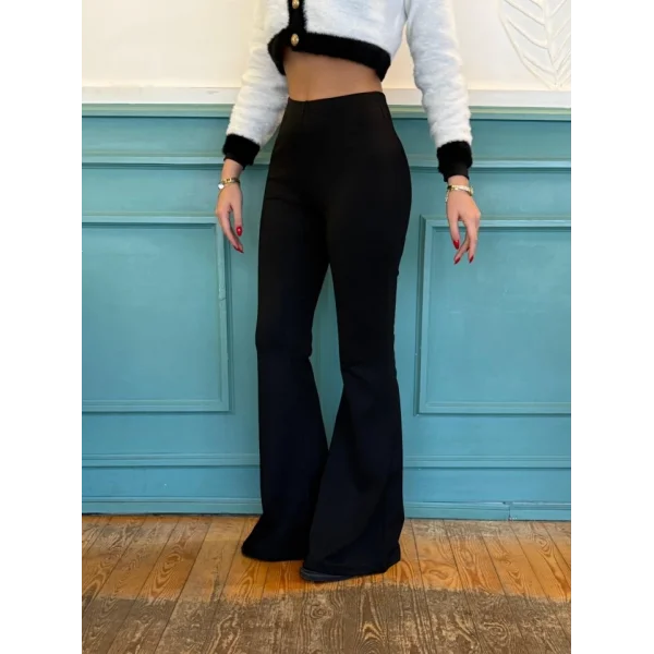 Kadın Yüksek Bel Ispanyol Paça Dalgıç Pantolon