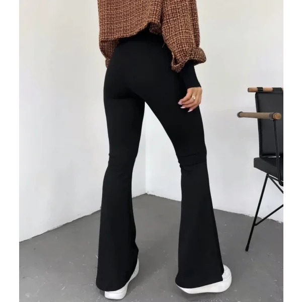 Kadın Yüksek Bel Ispanyol Paça Dalgıç Tayt