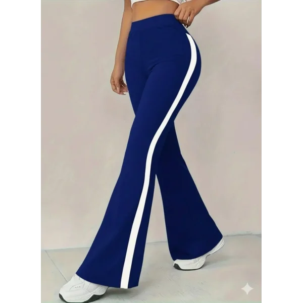 Kadın Yüksek Bel İspanyol Paçalı Yanlardan şerit Detaylı Dalgıç Tayt Pantolon
