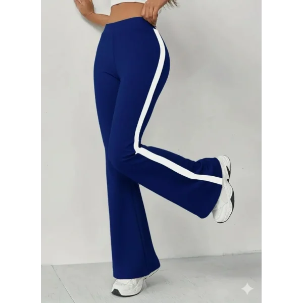 Kadın Yüksek Bel İspanyol Paçalı Yanlardan şerit Detaylı Dalgıç Tayt Pantolon