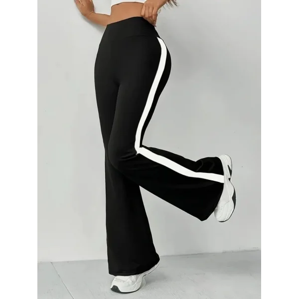 Kadın Yüksek Bel İspanyol Paçalı Yanlardan şerit Detaylı Dalgıç Tayt Pantolon