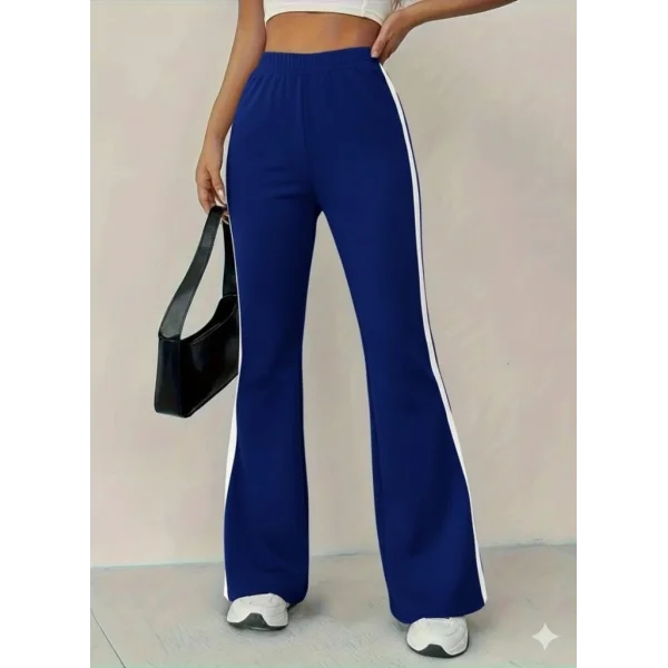 Kadın Yüksek Bel İspanyol Paçalı Yanlardan şerit Detaylı Dalgıç Tayt Pantolon