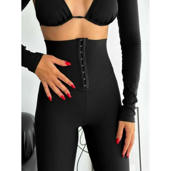 Kadın Yüksek Bel Korse Ve Kopça Detay çelik Toparlayıcı Tayt