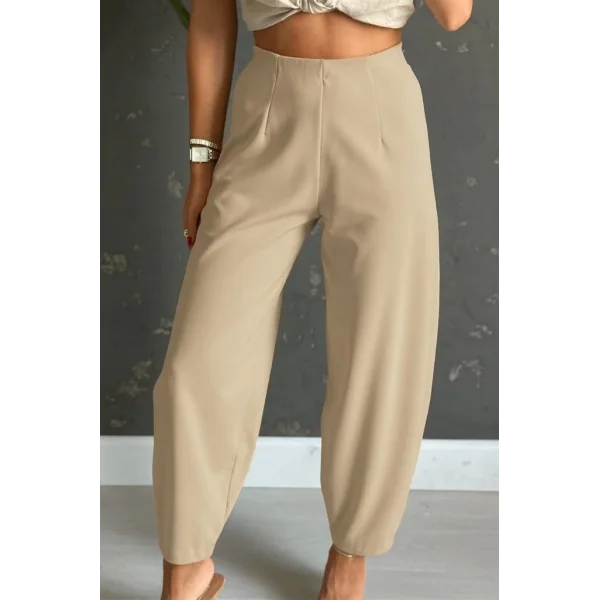 Kadın Yüksek Bel Krep Pantolon