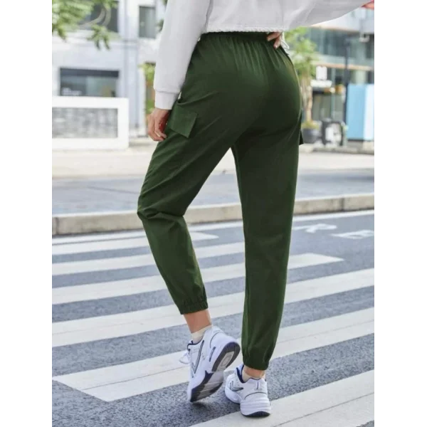 Kadın Yüksek Bel Lastik Ve Cep Detay Iki Iplik Kumaş Eşofman Altı