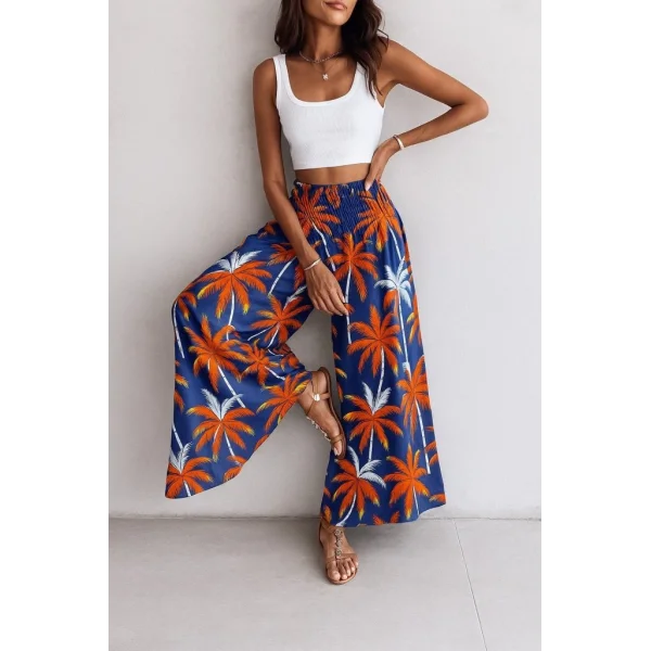 Kadın Yüksek Bel Lastikli Desenli Süprem Pantolon