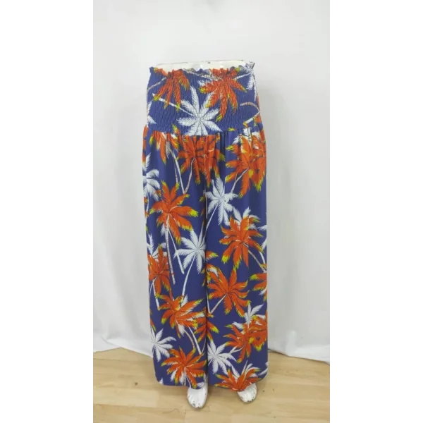 Kadın Yüksek Bel Lastikli Desenli Süprem Pantolon