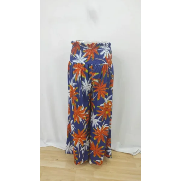 Kadın Yüksek Bel Lastikli Desenli Süprem Pantolon