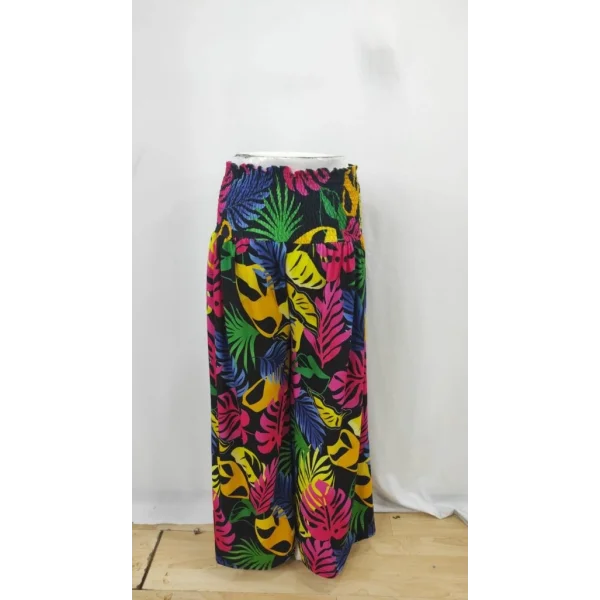 Kadın Yüksek Bel Lastikli Desenli Süprem Pantolon