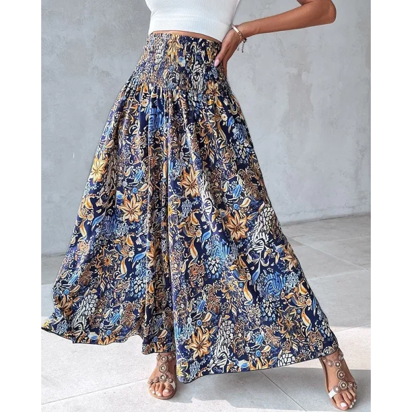 Kadın Yüksek Bel Lastikli Desenli Süprem Pantolon