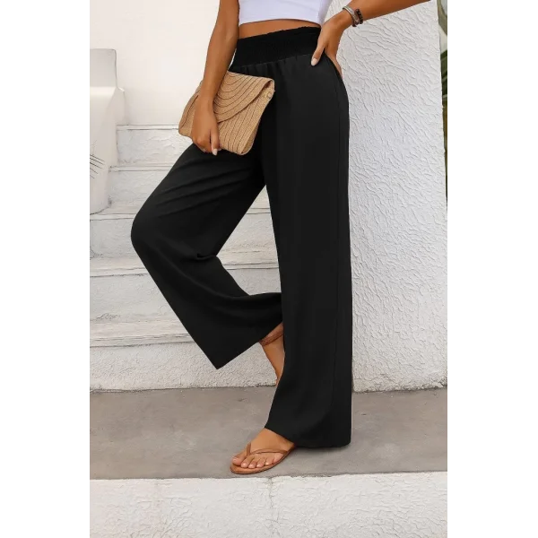 Kadın Yüksek Bel Lastikli Ithal Krep Pantolon