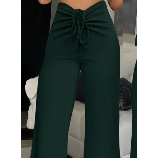 Kadın Yüksek Bel önden Büzgülü Ispanyol Ithal Krep Pantolon