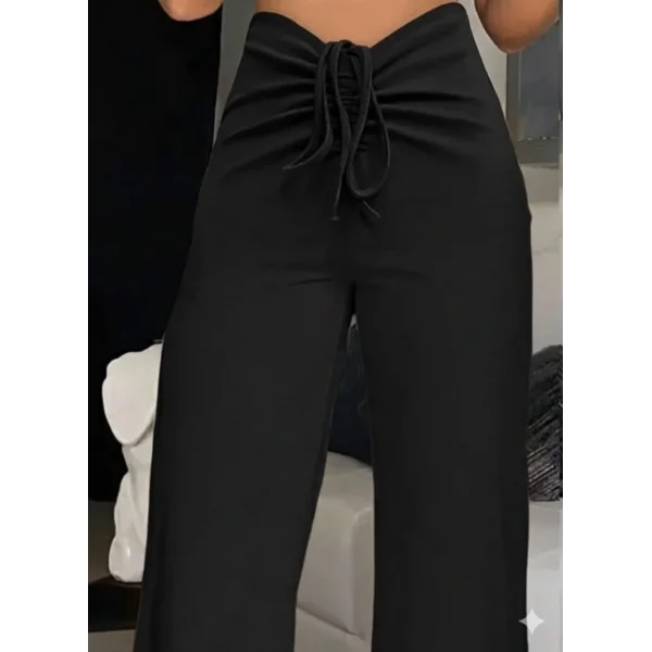 Kadın Yüksek Bel önden Büzgülü Ispanyol Ithal Krep Pantolon