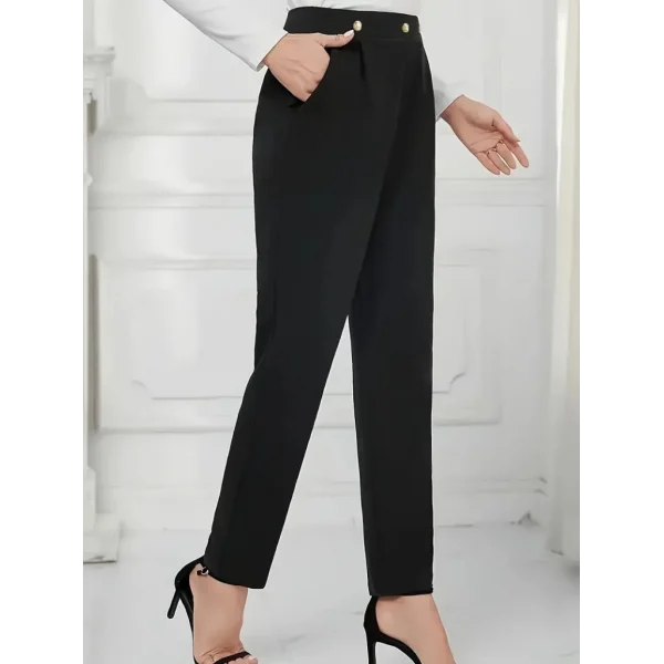 Kadın Yüksek Bel önden Düğmeli Ithal Krep Pantolon