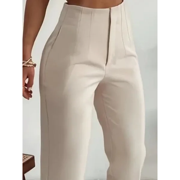 Kadın Yüksek Bel önden Fermuarlı Ithal Krep Pantolon