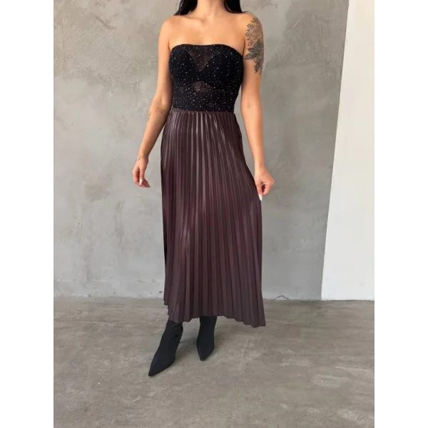 Kadın Yüksek Bel Pliseli Etek