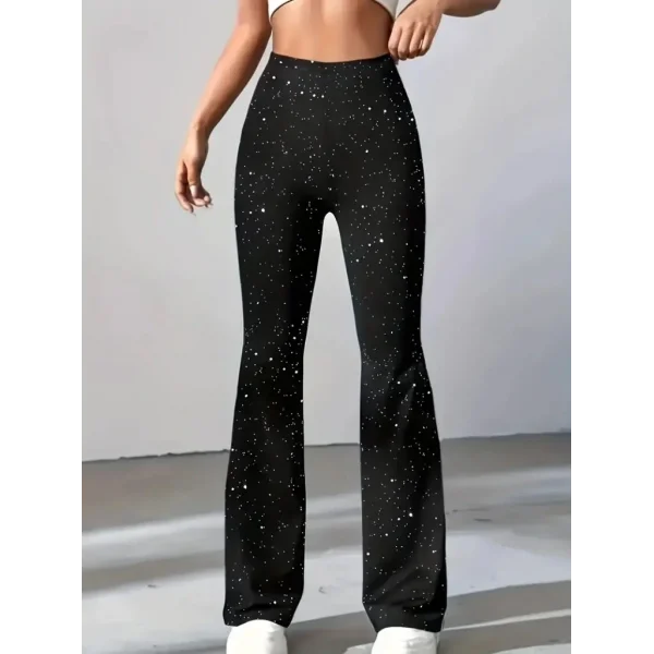 Kadın Yüksek Bel Taşlı Dalgıç Tayt