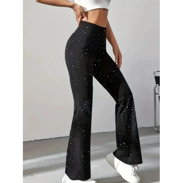 Kadın Yüksek Bel Taşlı Dalgıç Tayt