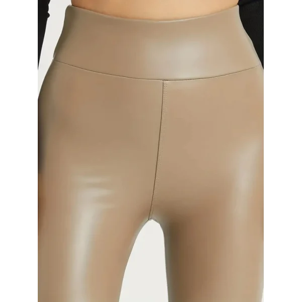 Kadın Yüksek Bel Toparlayacı Içi şardonlu Tam Kalıp Deri Tayt