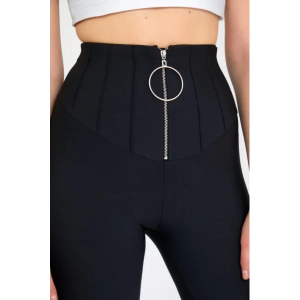 Kadın Yüksek Bel Toparlayıcı Korse Detay Dalgıç Kumaş Tayt