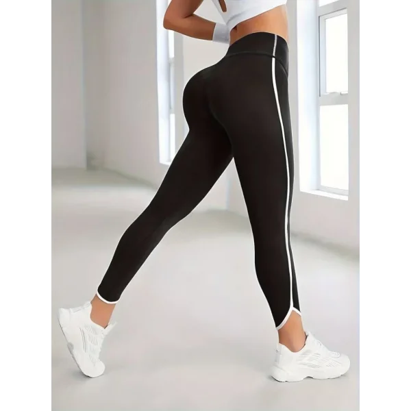 Kadın Yüksek Bel Yan şerit Detaylı Dalgıç Tayt