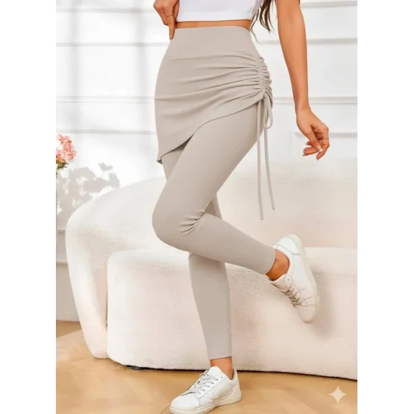 Kadın Yüksek Bel Yandan Büzgülü Alttan Uzun Kaşkorse Tayt Etek