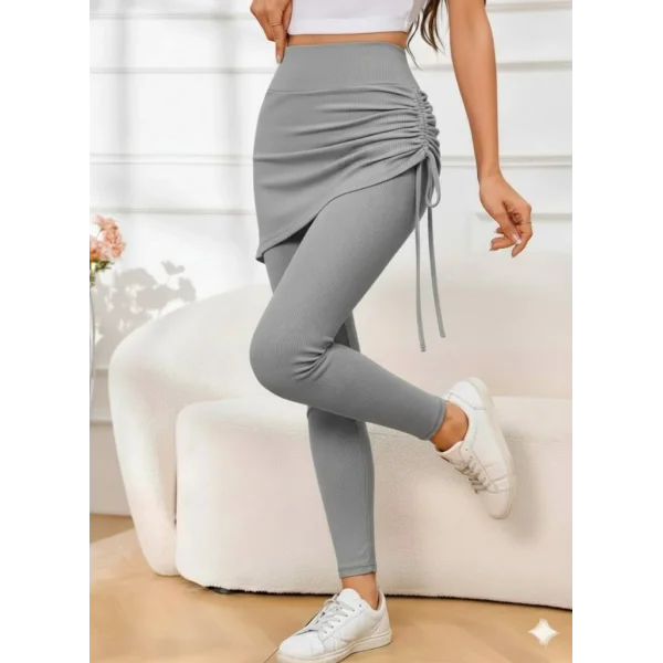 Kadın Yüksek Bel Yandan Büzgülü Alttan Uzun Kaşkorse Tayt Etek