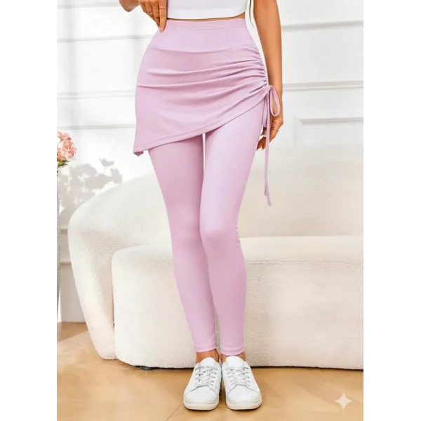 Kadın Yüksek Bel Yandan Büzgülü Alttan Uzun Kaşkorse Tayt Etek