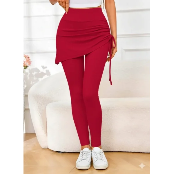 Kadın Yüksek Bel Yandan Büzgülü Alttan Uzun Kaşkorse Tayt Etek