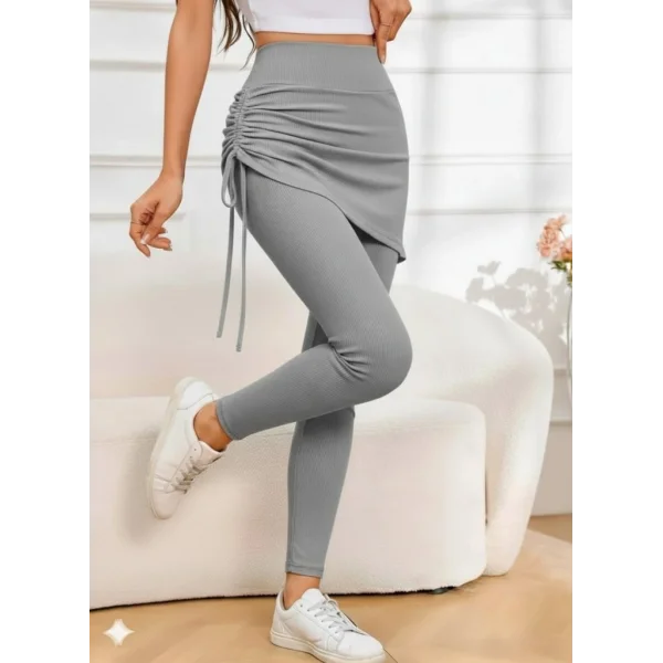 Kadın Yüksek Bel Yandan Büzgülü Alttan Uzun Kaşkorse Tayt Etek