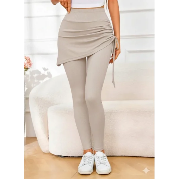 Kadın Yüksek Bel Yandan Büzgülü Alttan Uzun Kaşkorse Tayt Etek