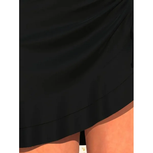 Kadın Yüksek Bel Yandan Büzgülü Fırfırlı Kısa Sandy Etek