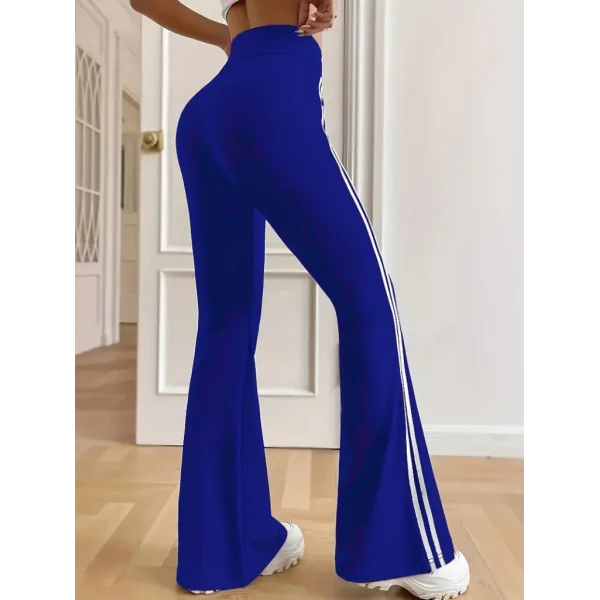 Kadın Yüksek Bel Yanlar şerit Detaylı Ispanyol Paçalı Dalgıç Pantolon